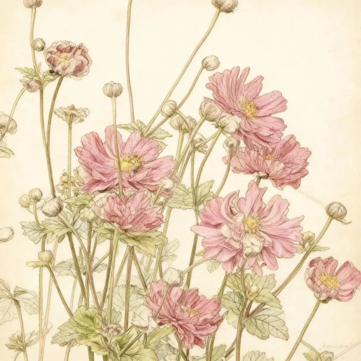 Japanese anemone (Anemone hupehensis var. japonica 'Prinz Heinrich')