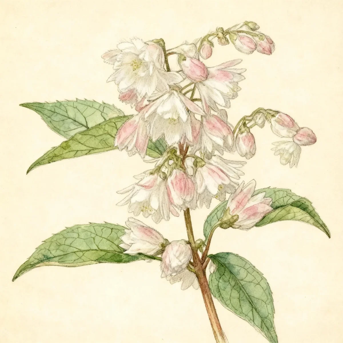 Fuzzy deutzia (Deutzia scabra 'Codsall Pink')