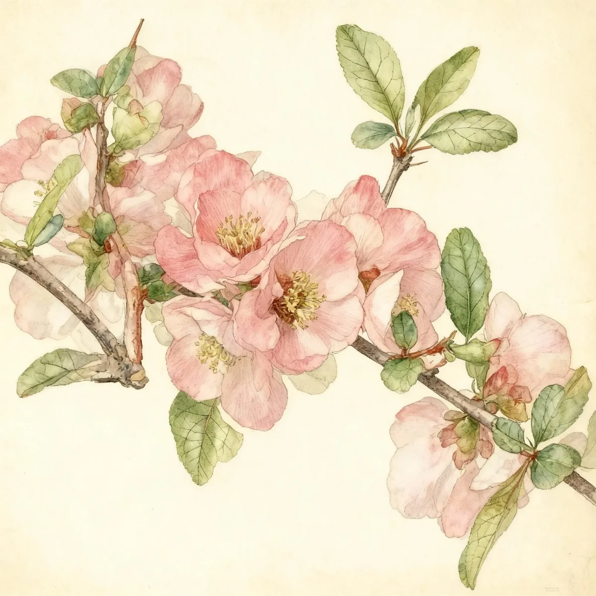 Flowering quince (Chaenomeles speciosa 'Toyo-Nishiki')