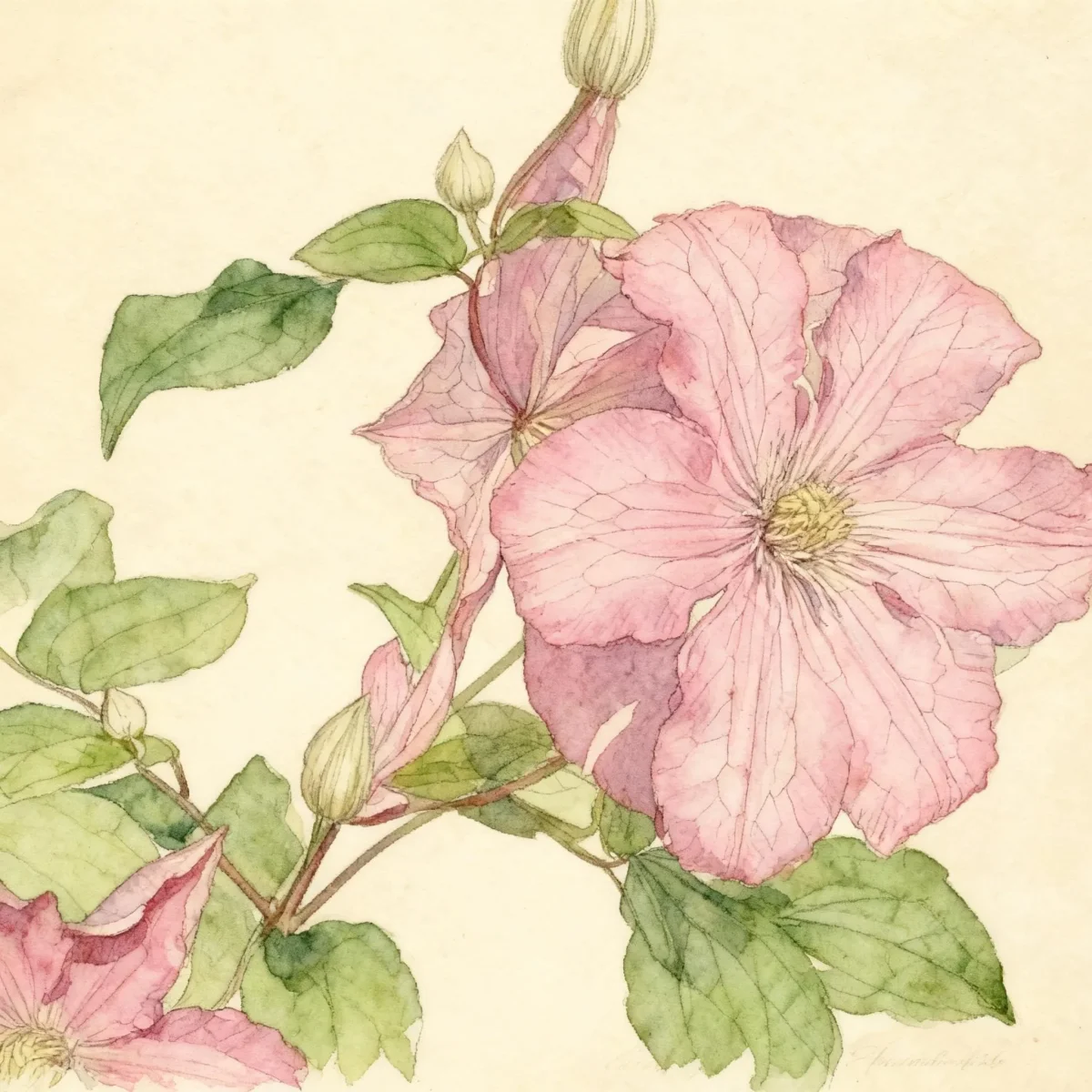 Clematis (Clematis 'Comtesse de Bouchaud')