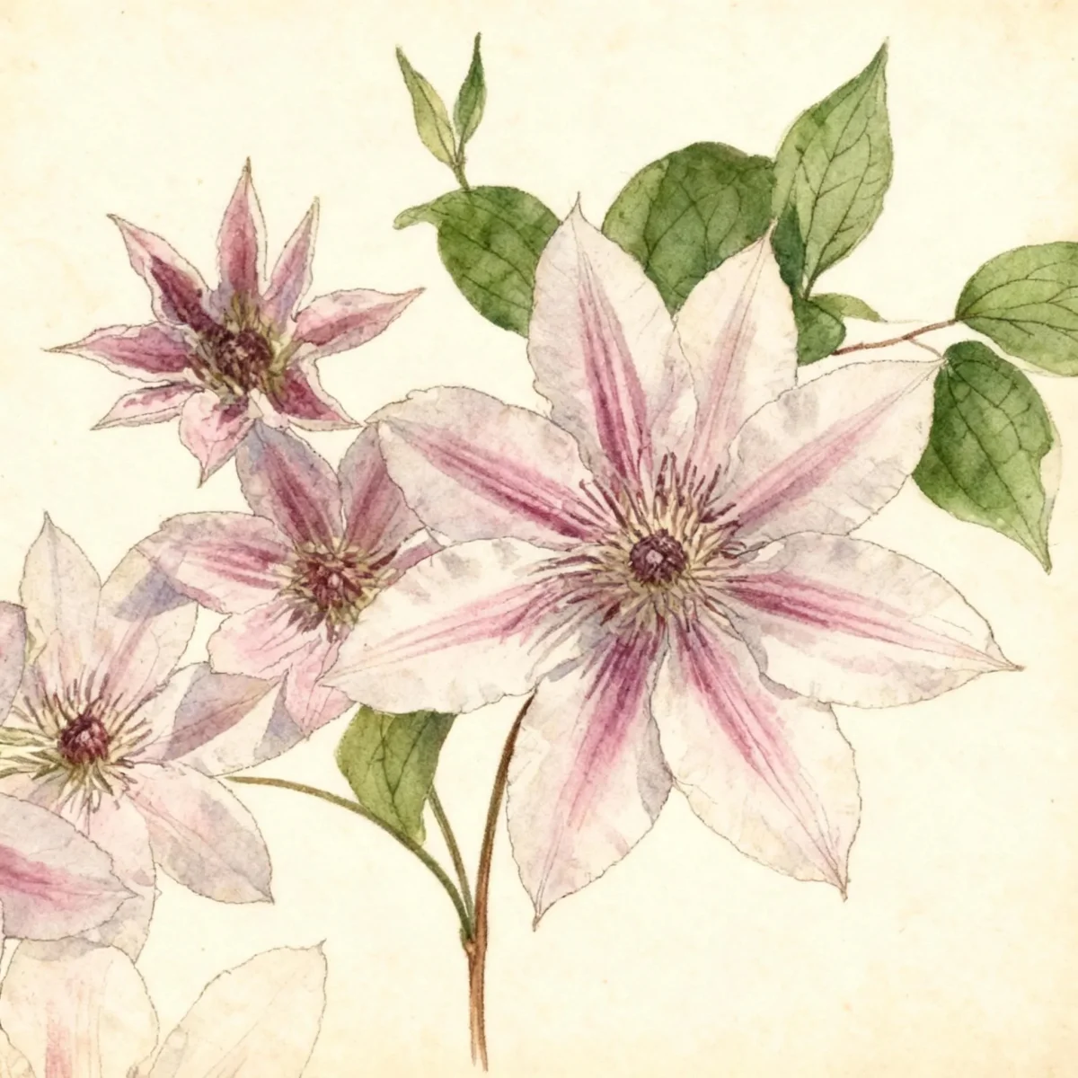Clematis (Clematis 'Nelly Moser')
