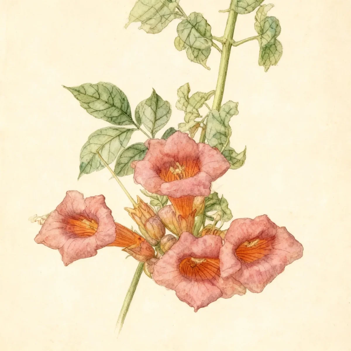 Trumpet creeper (Campsis × tagliabuana 'Madame Galen')