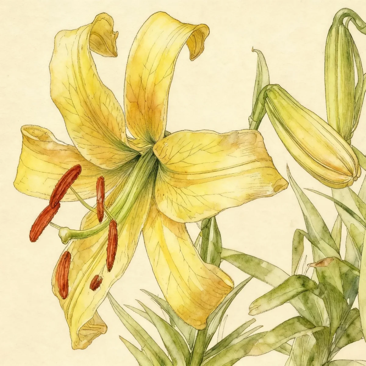 Trumpet lily (Lilium 'Golden Sunburst')