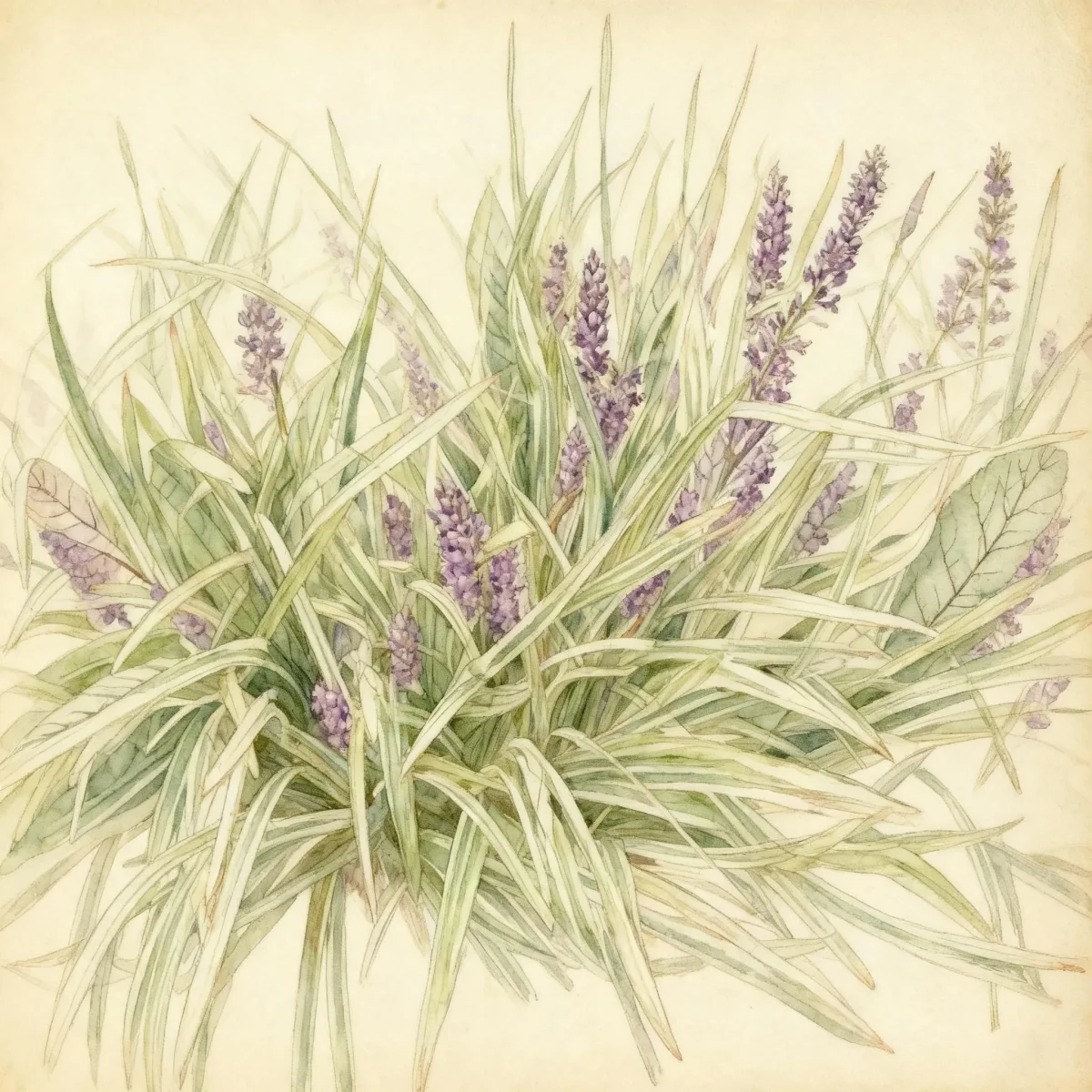 Lily turf (Liriope muscari 'Variegata')