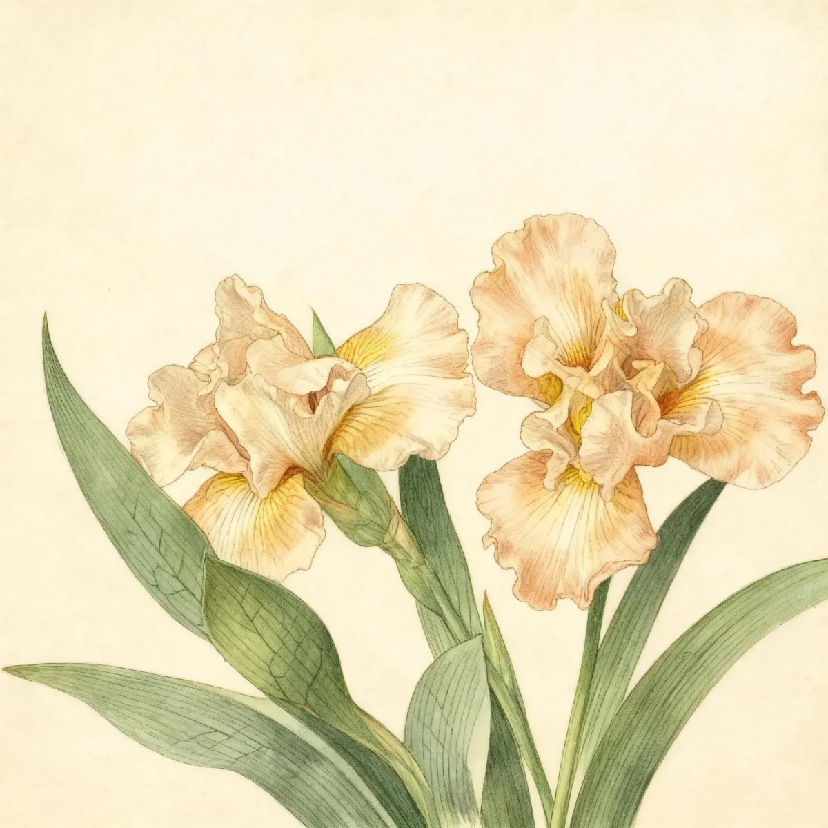 Standard dwarf bearded iris (Iris 'Peach Petal Pie')