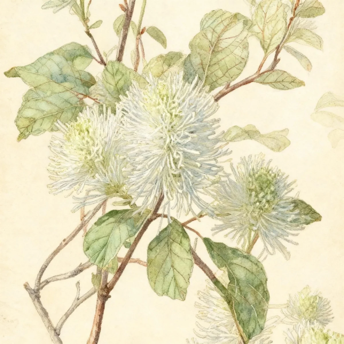 Dwarf fothergilla (Fothergilla gardenii 'Blue Mist')
