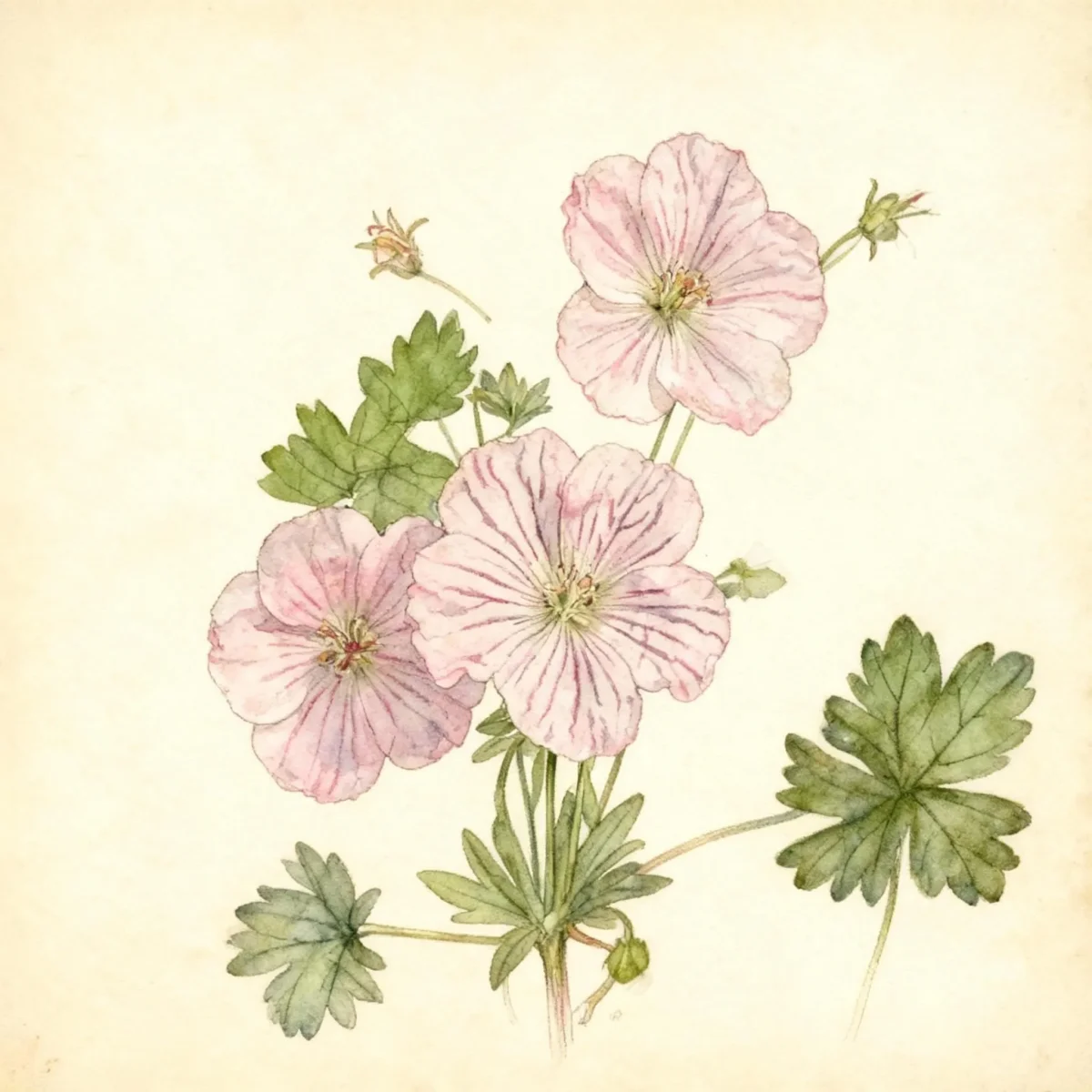Bloody cranesbill (Geranium sanguineum var. striatum)