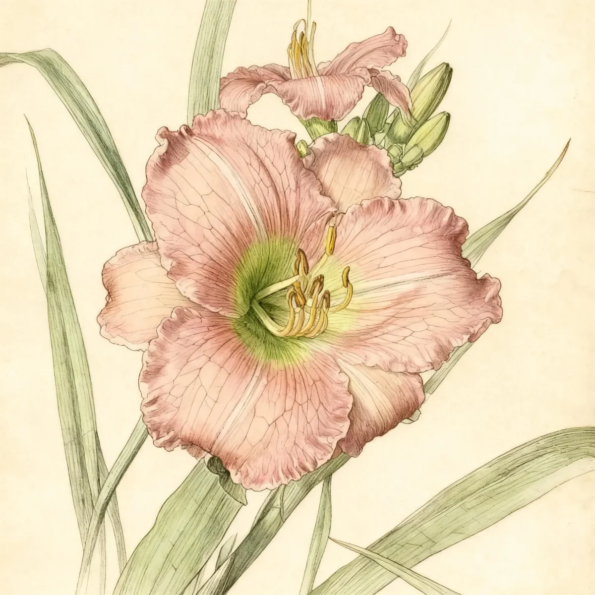 Tetraploid daylily (Hemerocallis 'Rose')