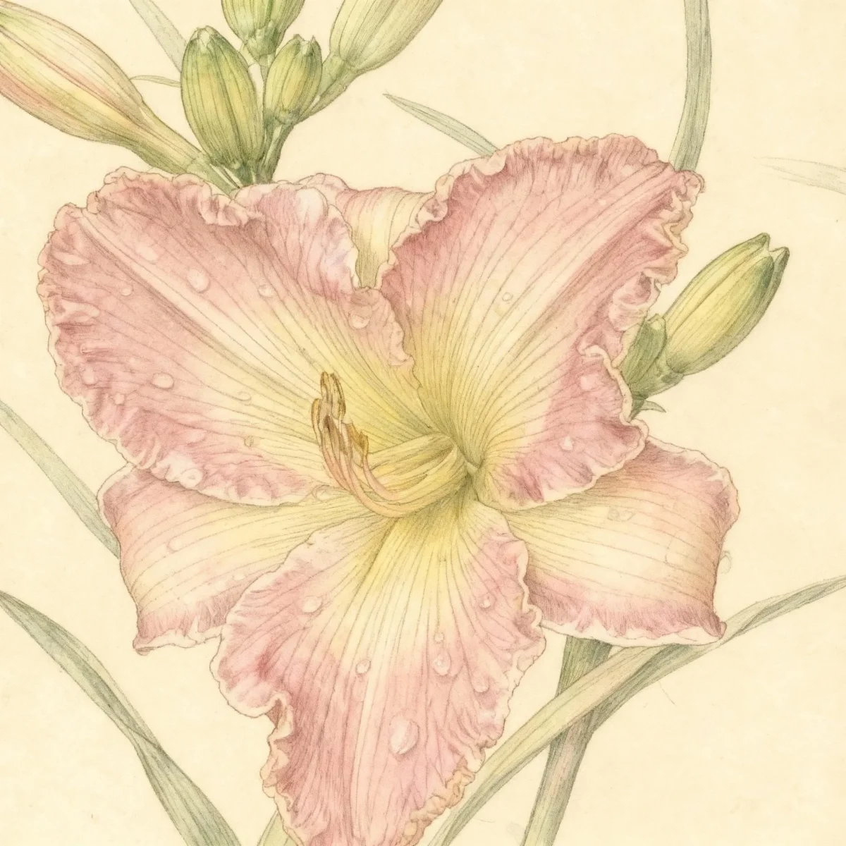 Tetraploid daylily (Hemerocallis 'Ruffles Elegante')