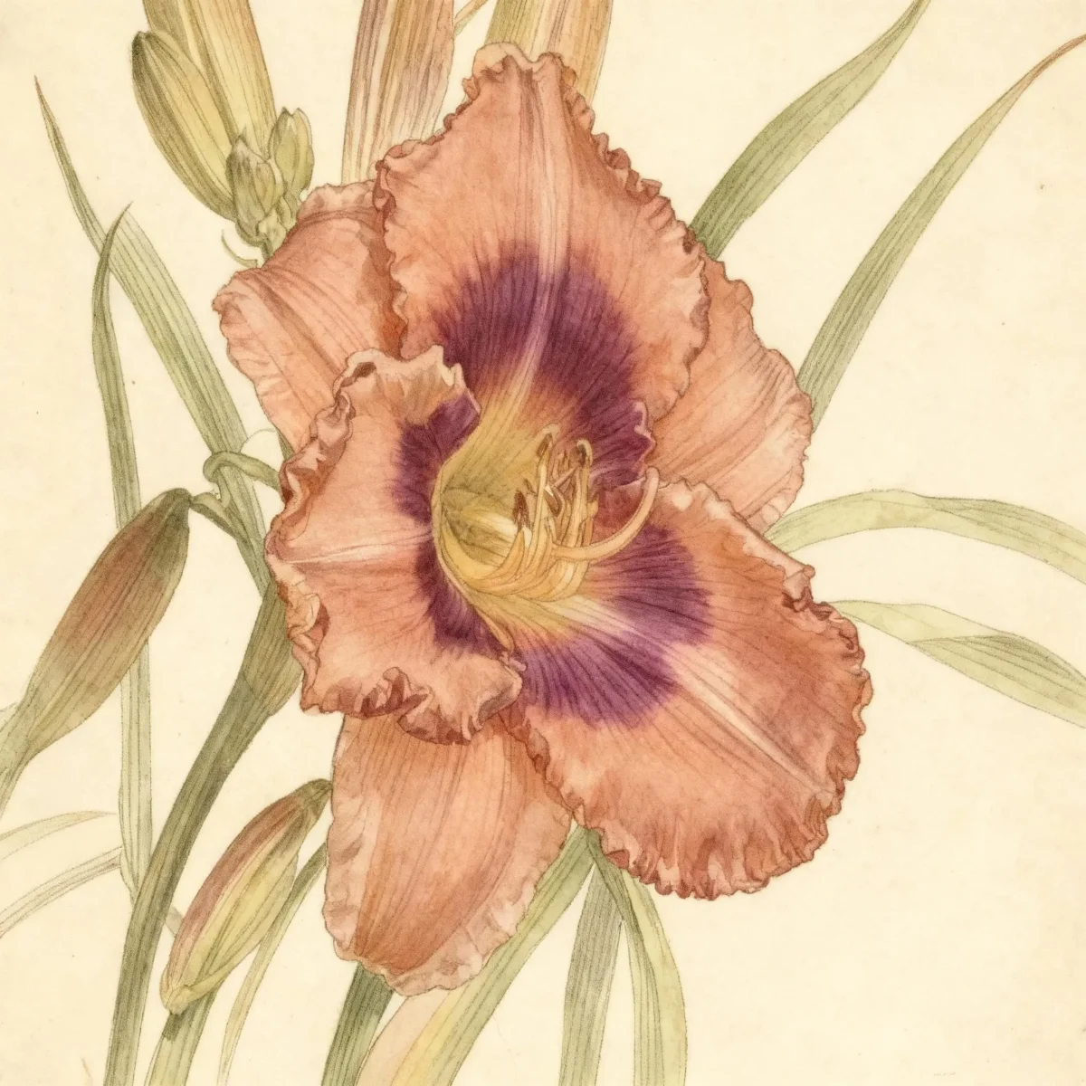 Tetraploid daylily (Hemerocallis 'Cherry Berry')