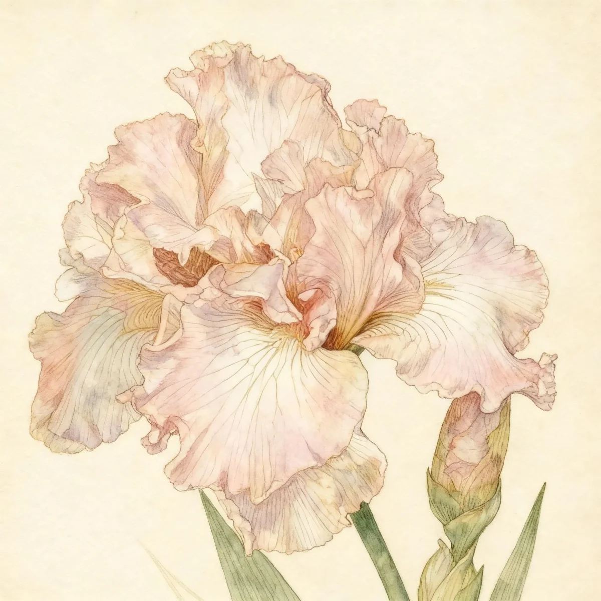 Tall bearded iris (Iris 'Beverly Sills')