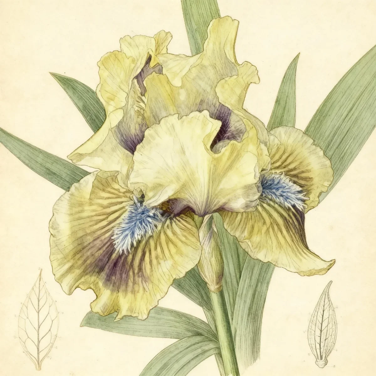 Standard dwarf bearded iris (Iris 'Kiwi Slices')