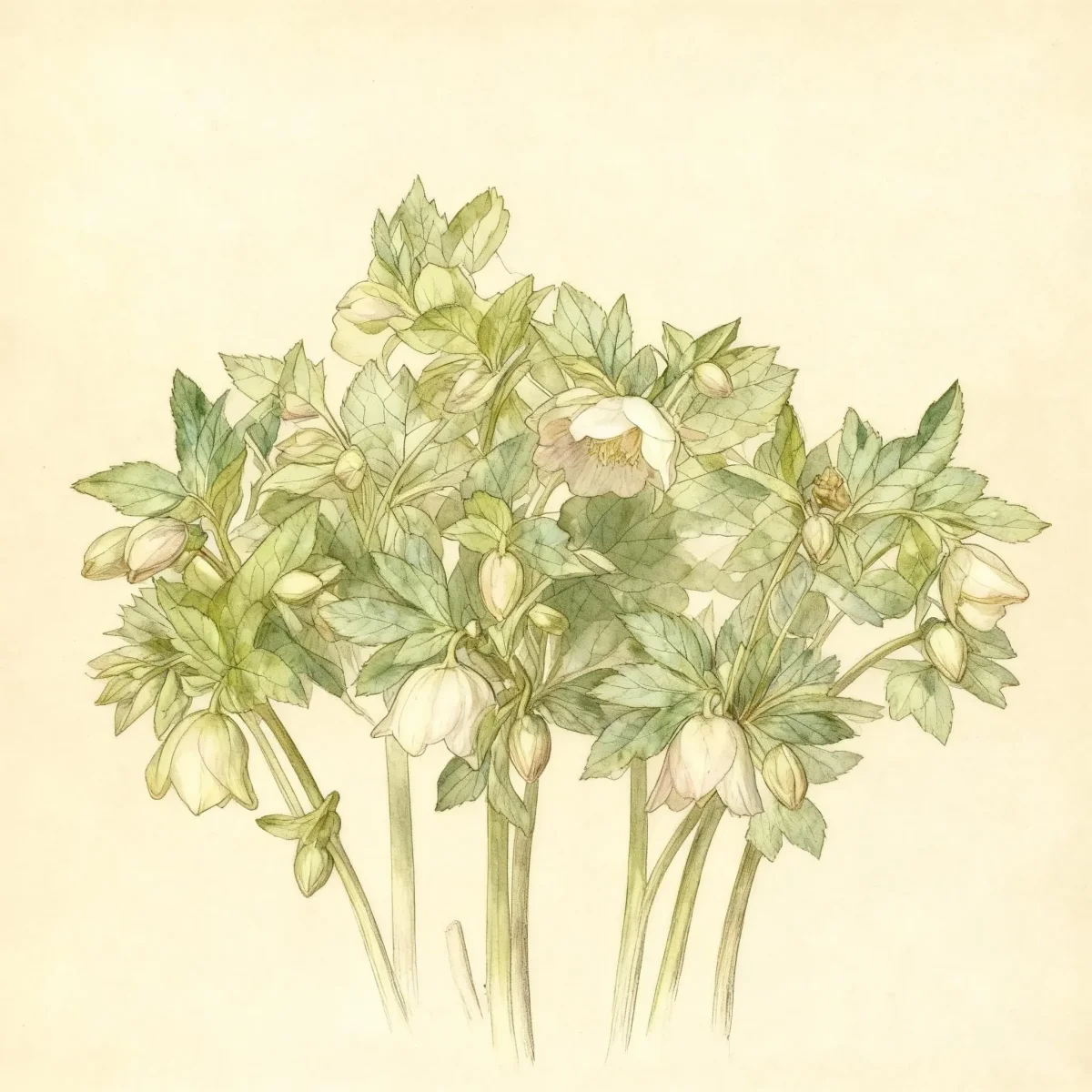 Hellebore (Helleborus orientalis 'Millet Hybrids')