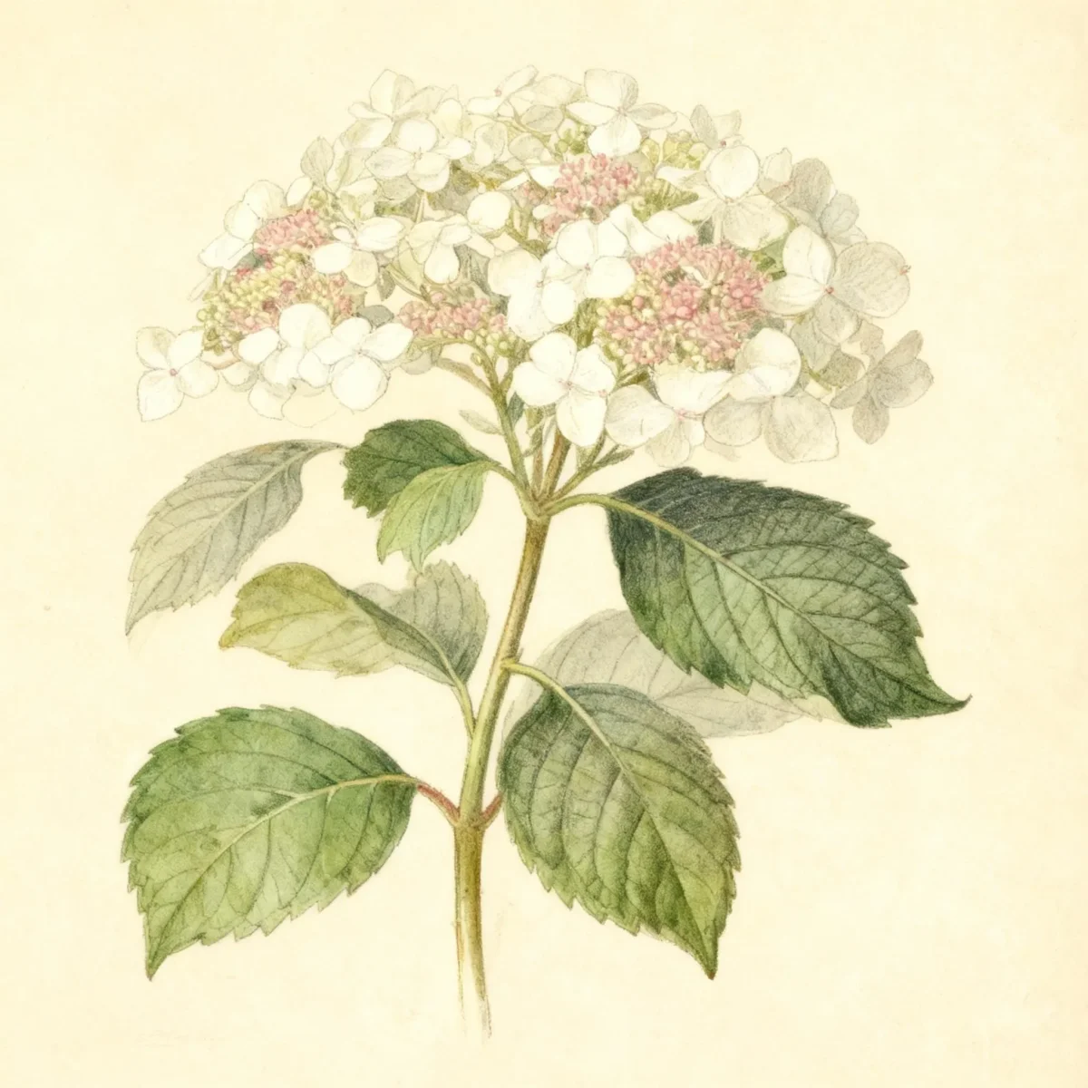 Bigleaf hydrangea (Hydrangea macrophylla 'Lanarth White')