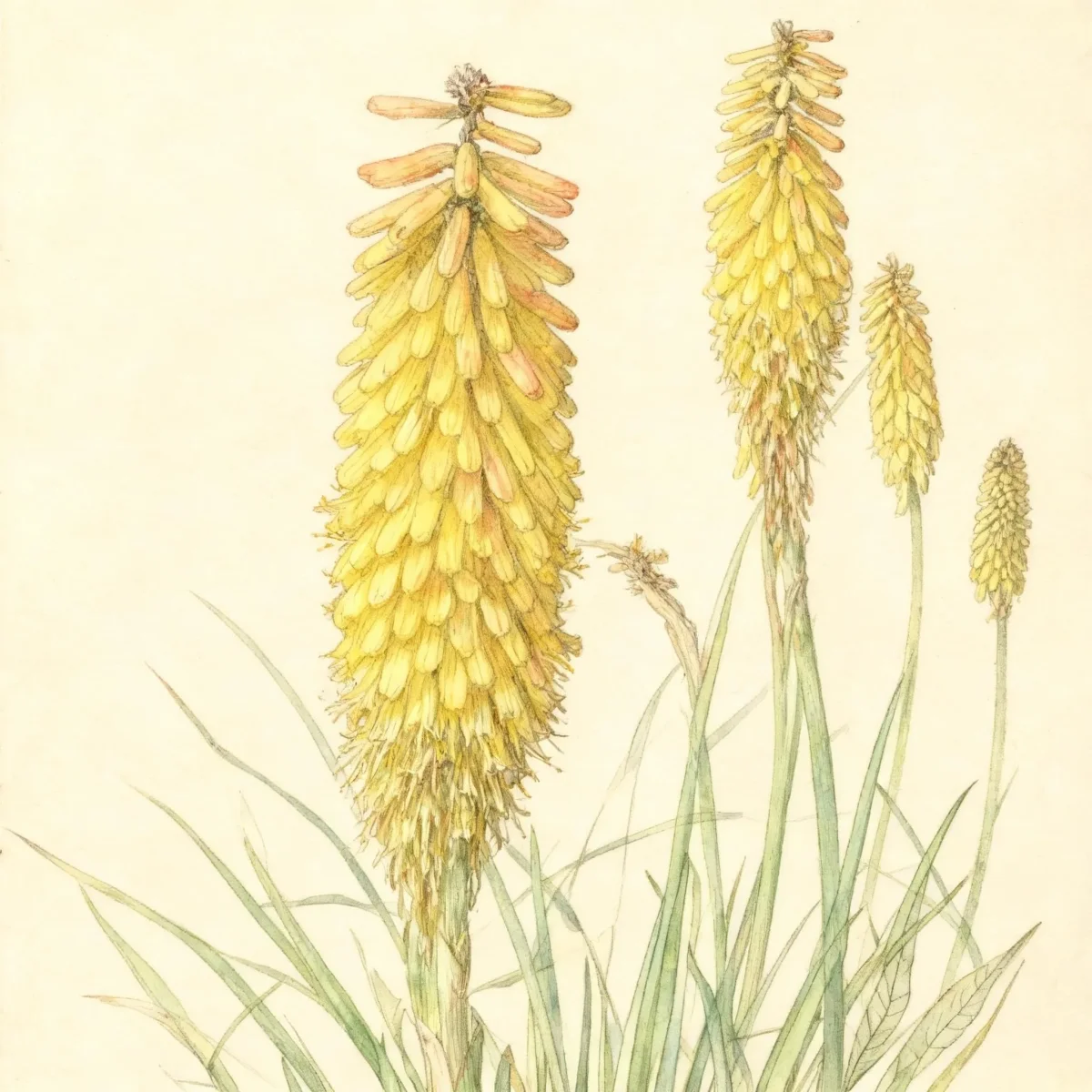 Red-hot poker (Kniphofia 'Primrose Beauty')