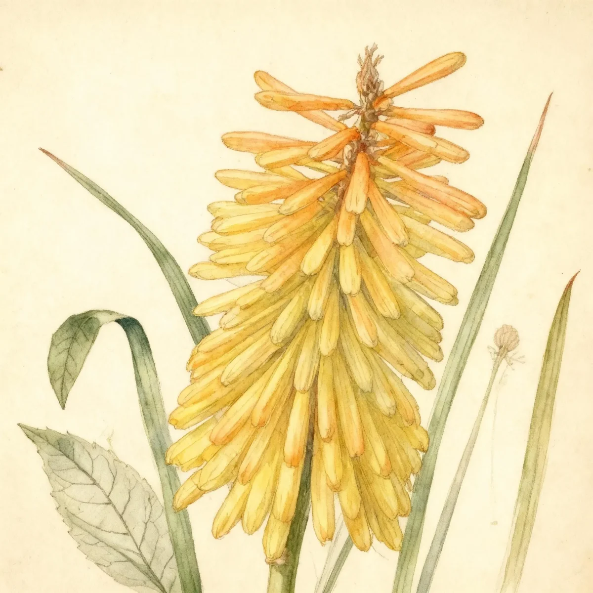 Red-hot poker (Kniphofia 'Shining Sceptre')