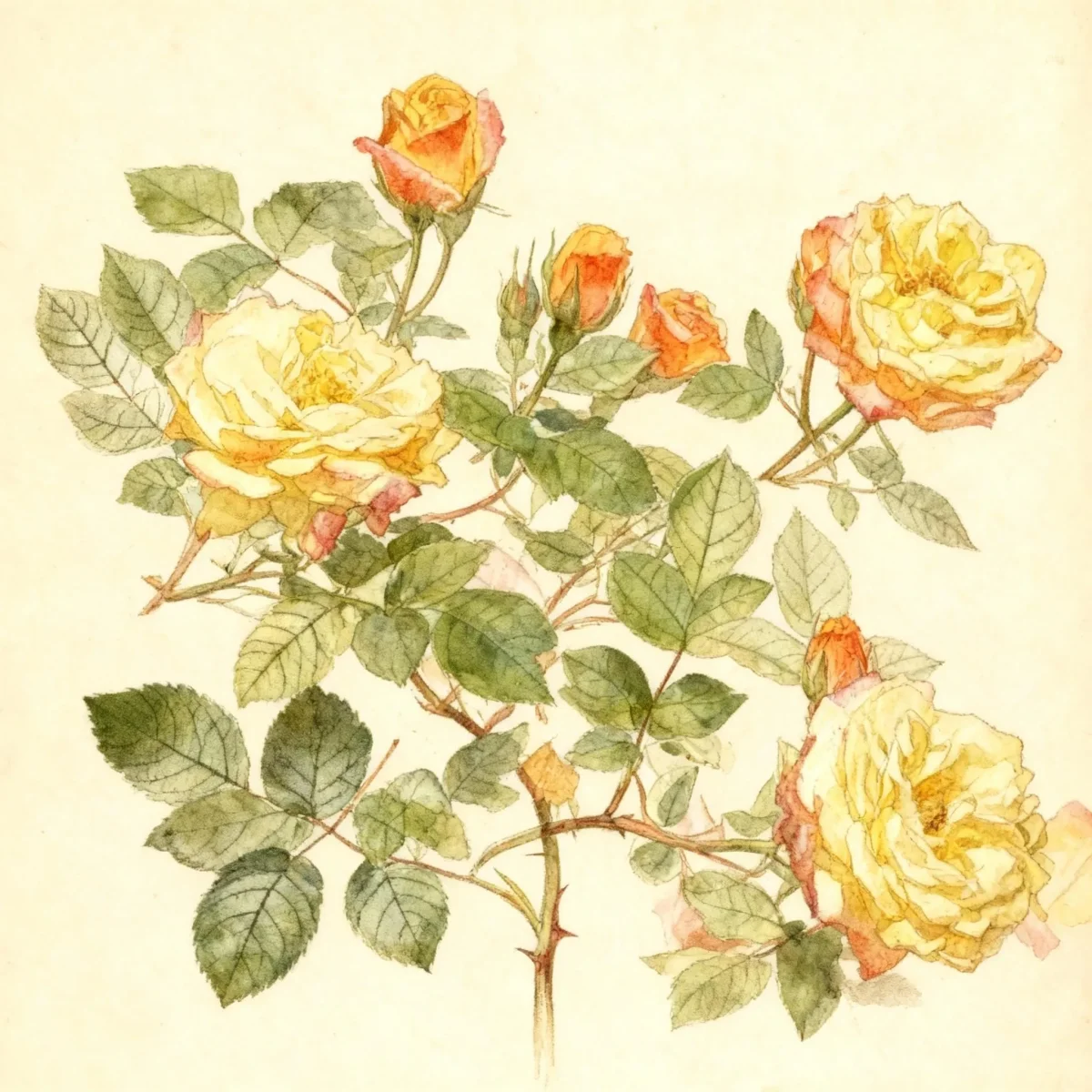 Miniature rose (Rosa 'Savaclend' CLIMBING RAINBOW'S END)