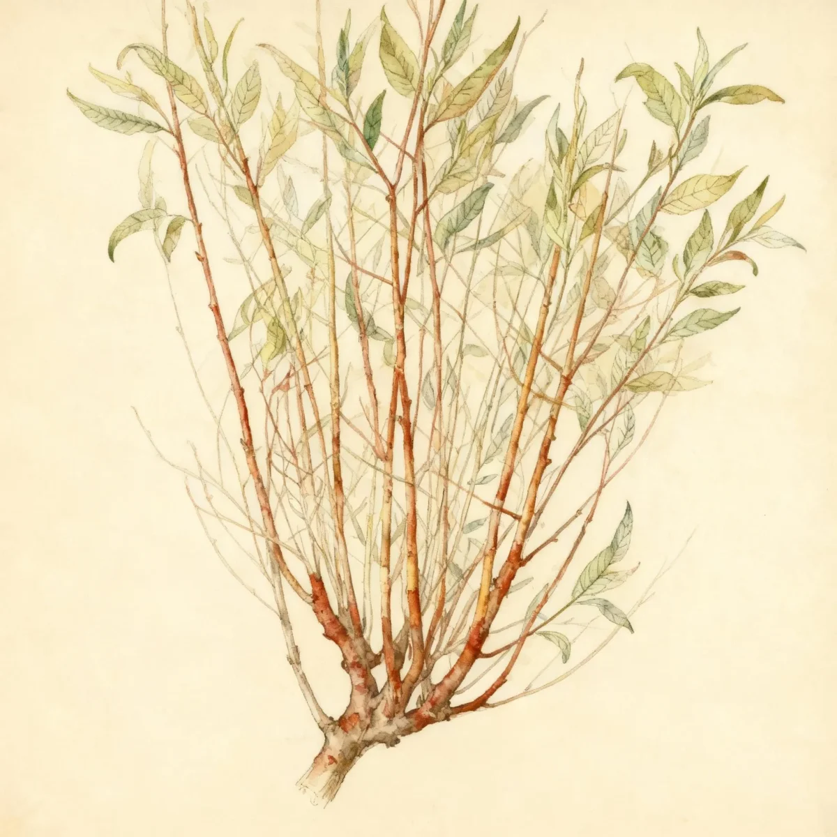 Coral bark willow (Salix alba subsp. vitellina 'Britzensis')