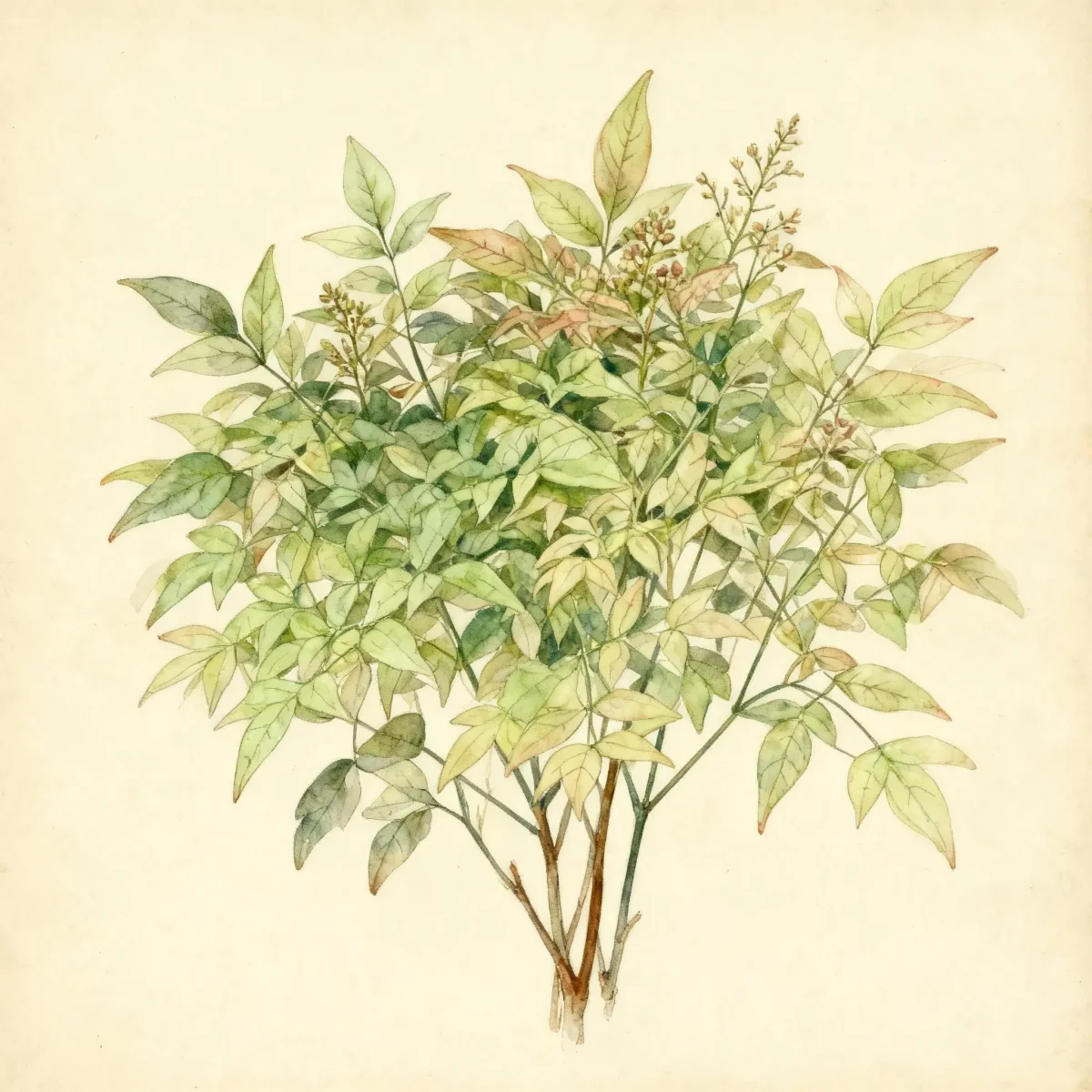 Heavenly bamboo (Nandina domestica 'Harbour Dwarf')