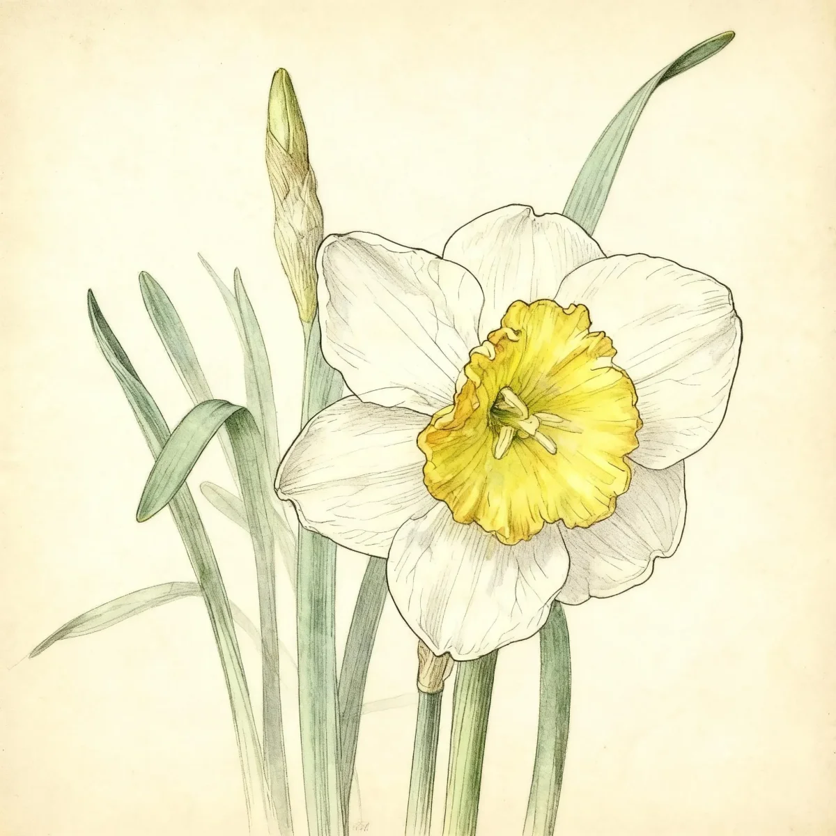Small-cupped daffodil (Narcissus 'After All')