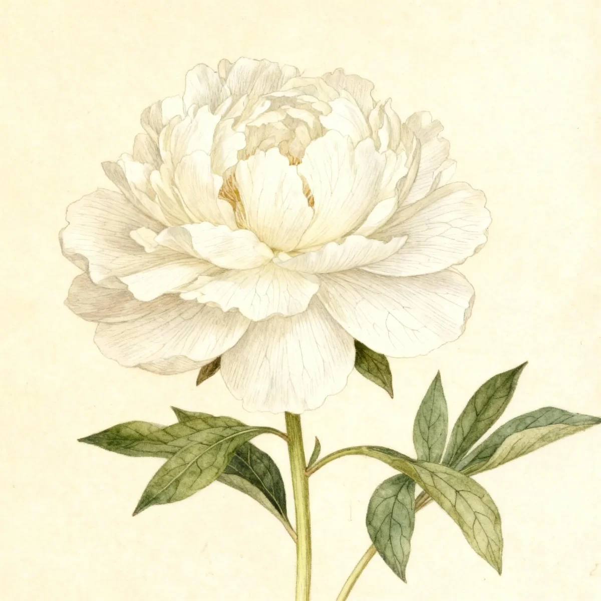 Peony (Paeonia lactiflora 'Duchesse de Nemours')