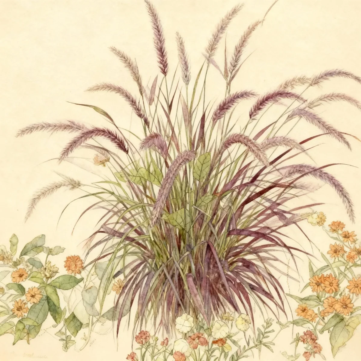 Fountain grass (Pennisetum setaceum 'Rubrum')