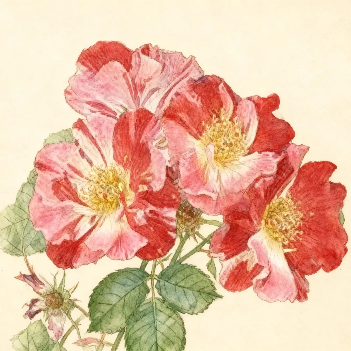 Large-flowered climbing rose (Rosa 'Wekroalt' FOURTH OF JULY)