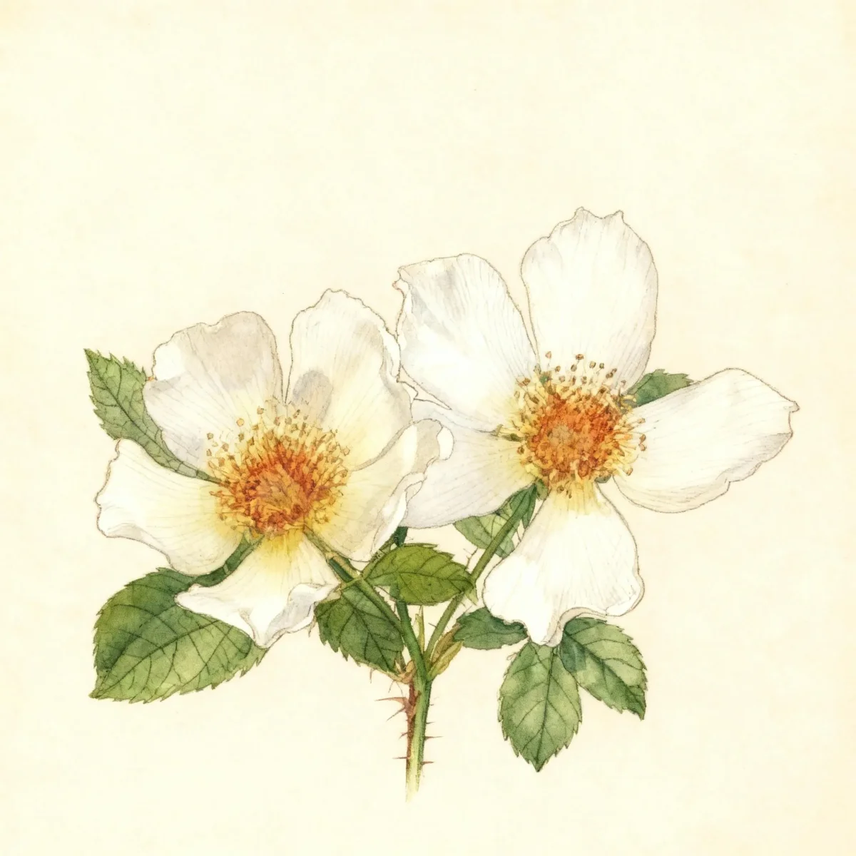 Shrub rose (Rosa 'Golden Wings')