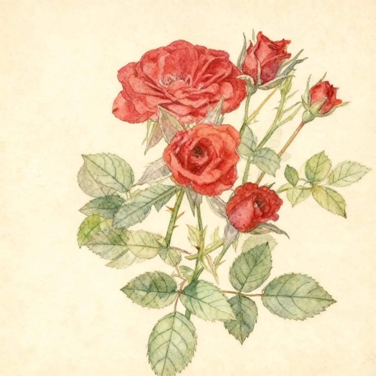 Miniature rose (Rosa 'Ruimired' RED MINIMO)