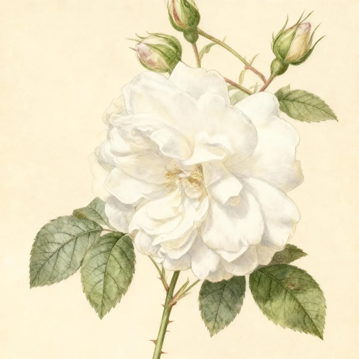 Large-flowered climbing rose (Rosa WHITE DAWN)