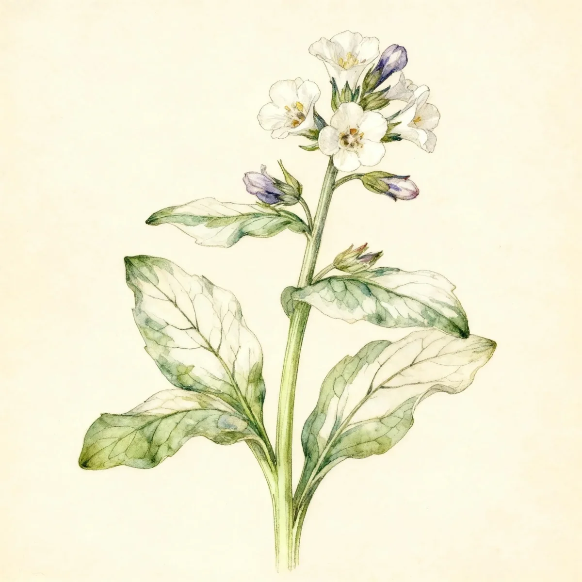 Lungwort (Pulmonaria officinalis 'White Wings')