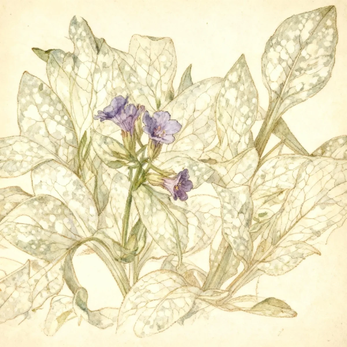 Bethlehem sage (Pulmonaria 'Spilled Milk')