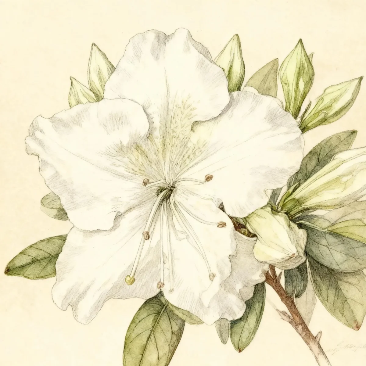 Evergreen azalea (Rhododendron 'Everest')