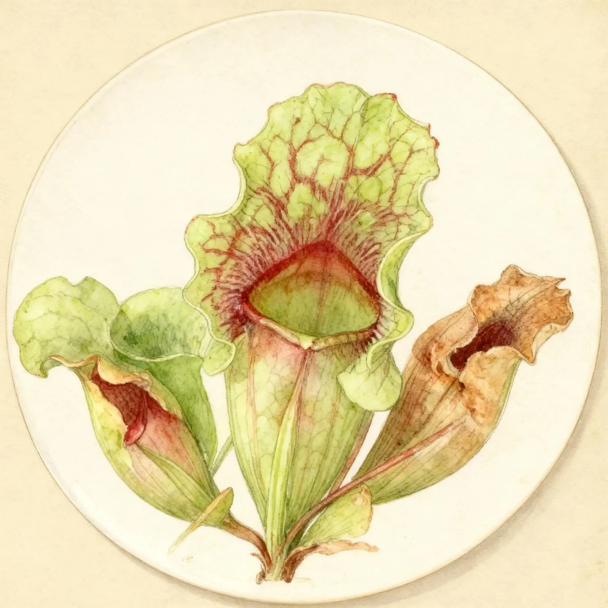 Common pitcher plant (Sarracenia purpurea subsp. purpurea)