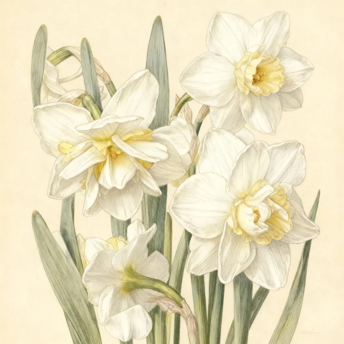 Double daffodil (Narcissus 'White Lion')