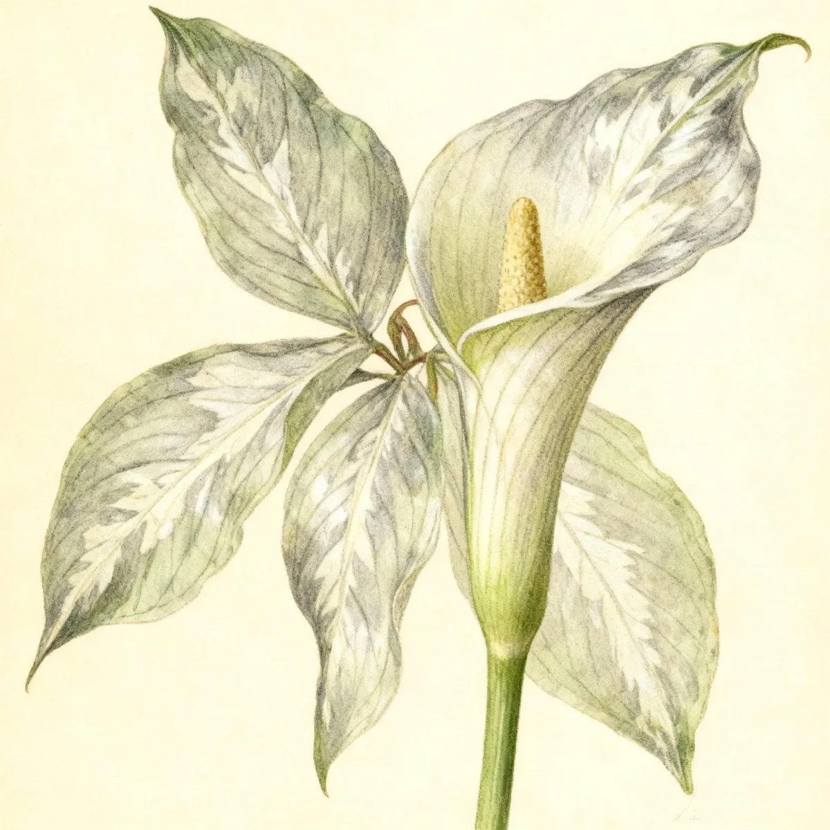 Japanese cobra lily (Arisaema kishidae 'Silver Pattern')