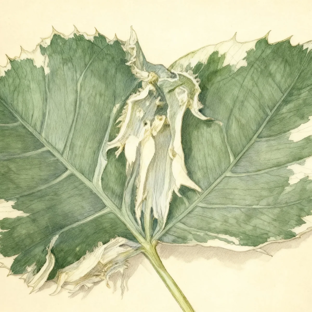 Mouse-cup taro (Xanthosoma atrovirens 'Variegatum Monstrosum')