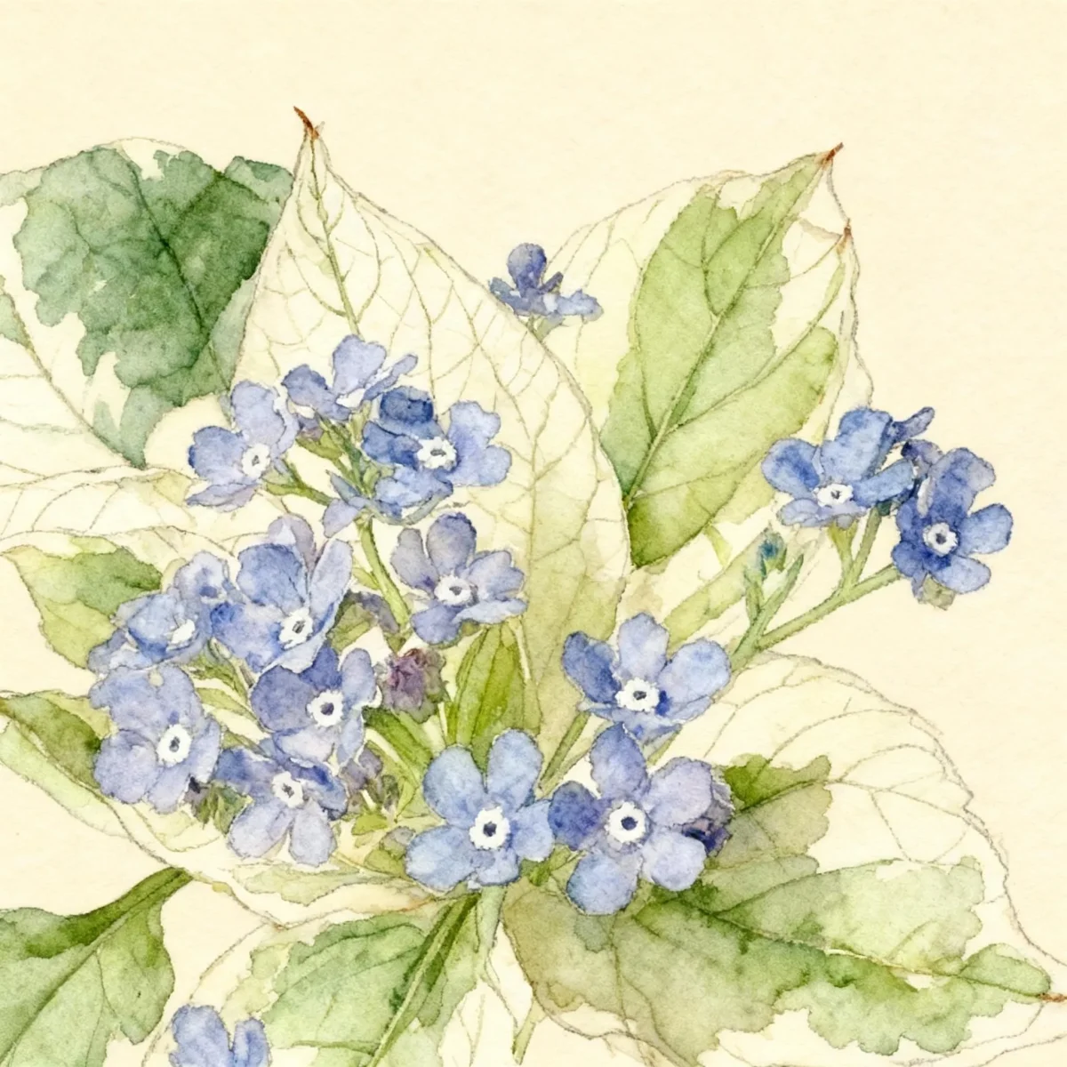 Siberian bugloss (Brunnera macrophylla 'Dawson's White')