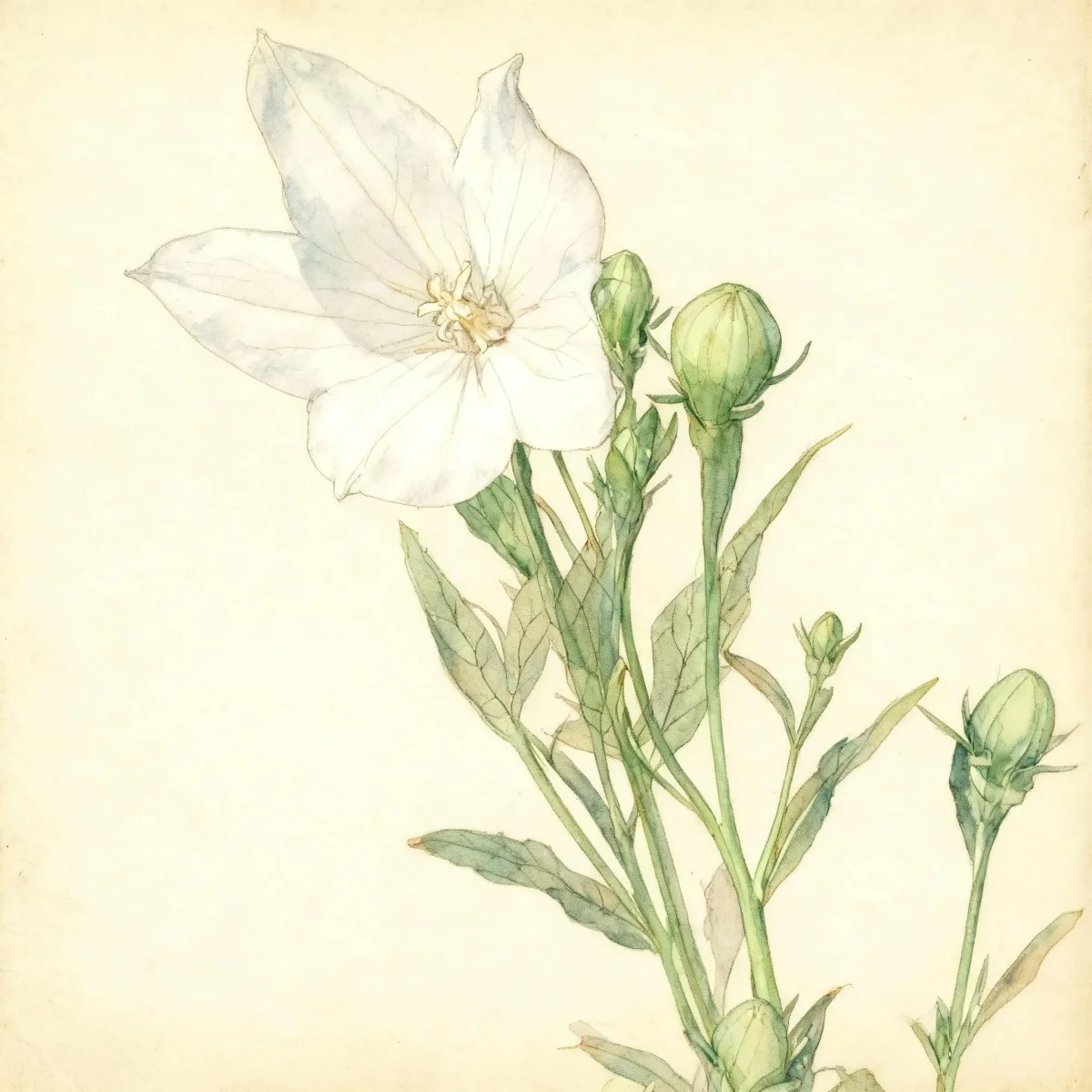 Balloon flower (Platycodon grandiflorus 'Fuji White')