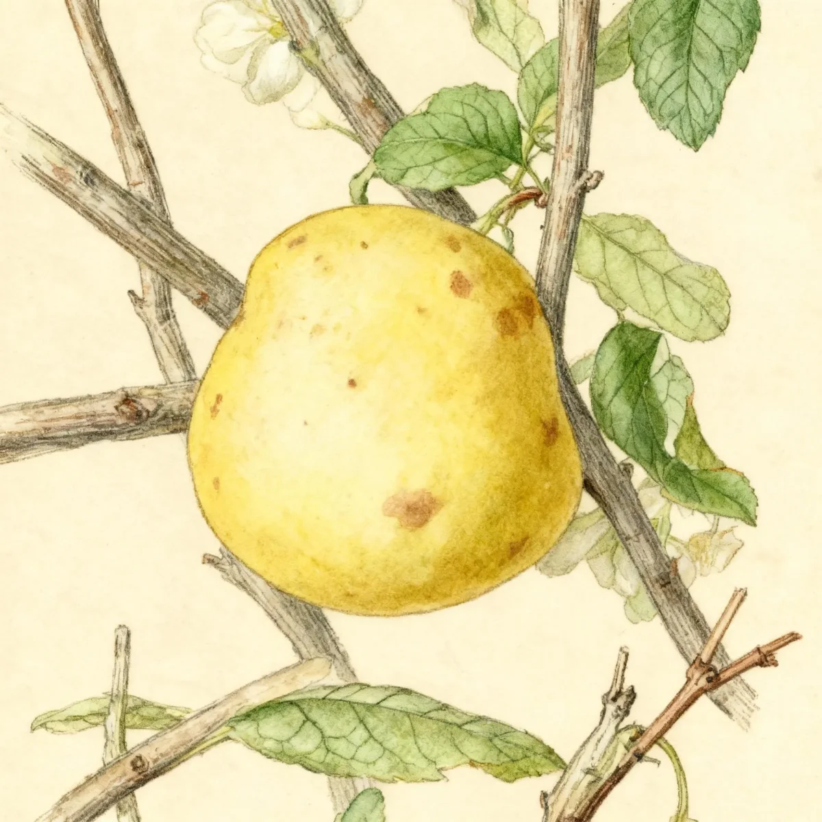 Flowering quince (Chaenomeles × superba 'Low' n White')