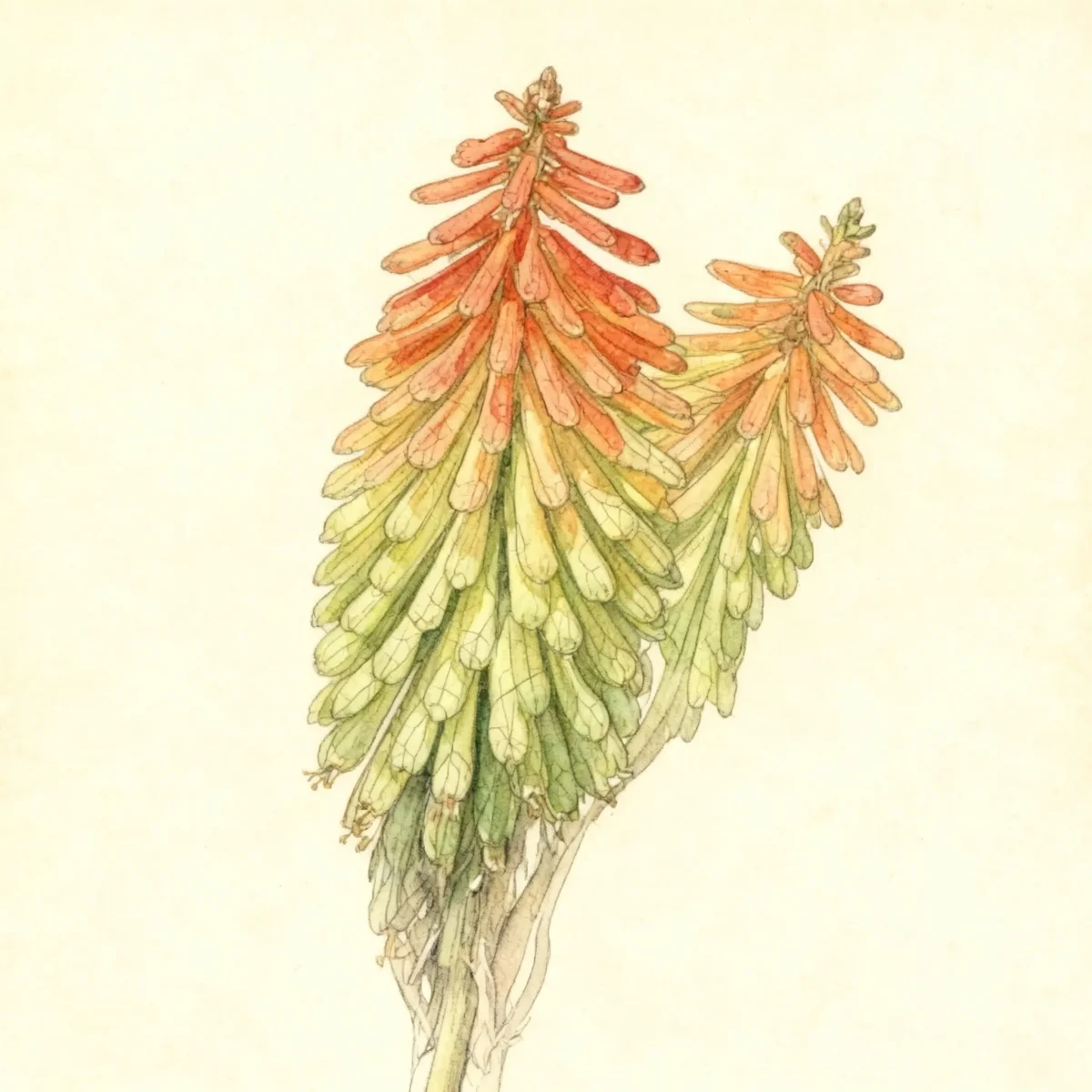 Red-hot poker (Kniphofia hirsuta 'Fire Dance')