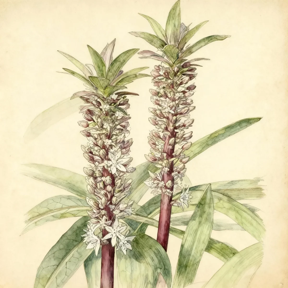 Pineapple lily (Eucomis comosa 'Sparkling Burgundy')