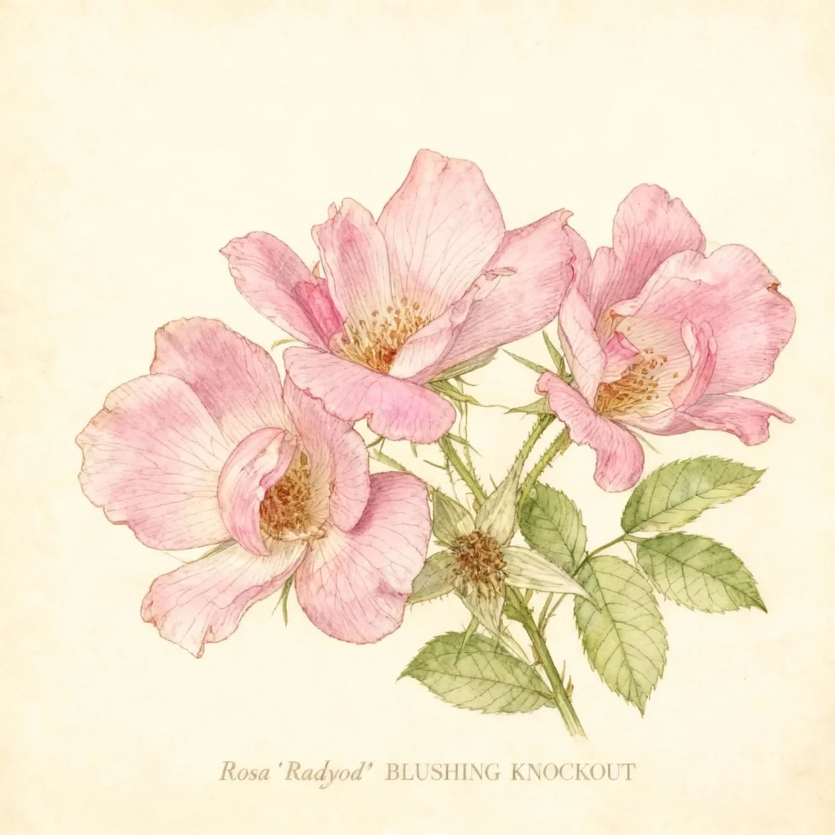 Shrub rose (Rosa 'Radyod' BLUSHING KNOCKOUT)