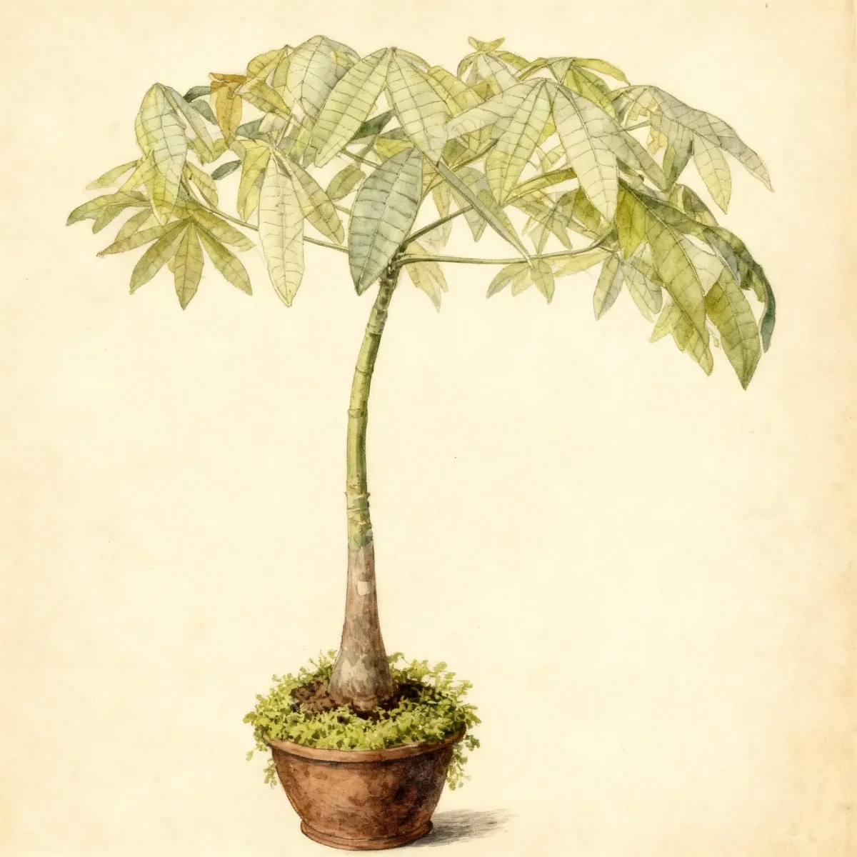 Water chestnut (Pachira aquatica 'Lemon Blush')