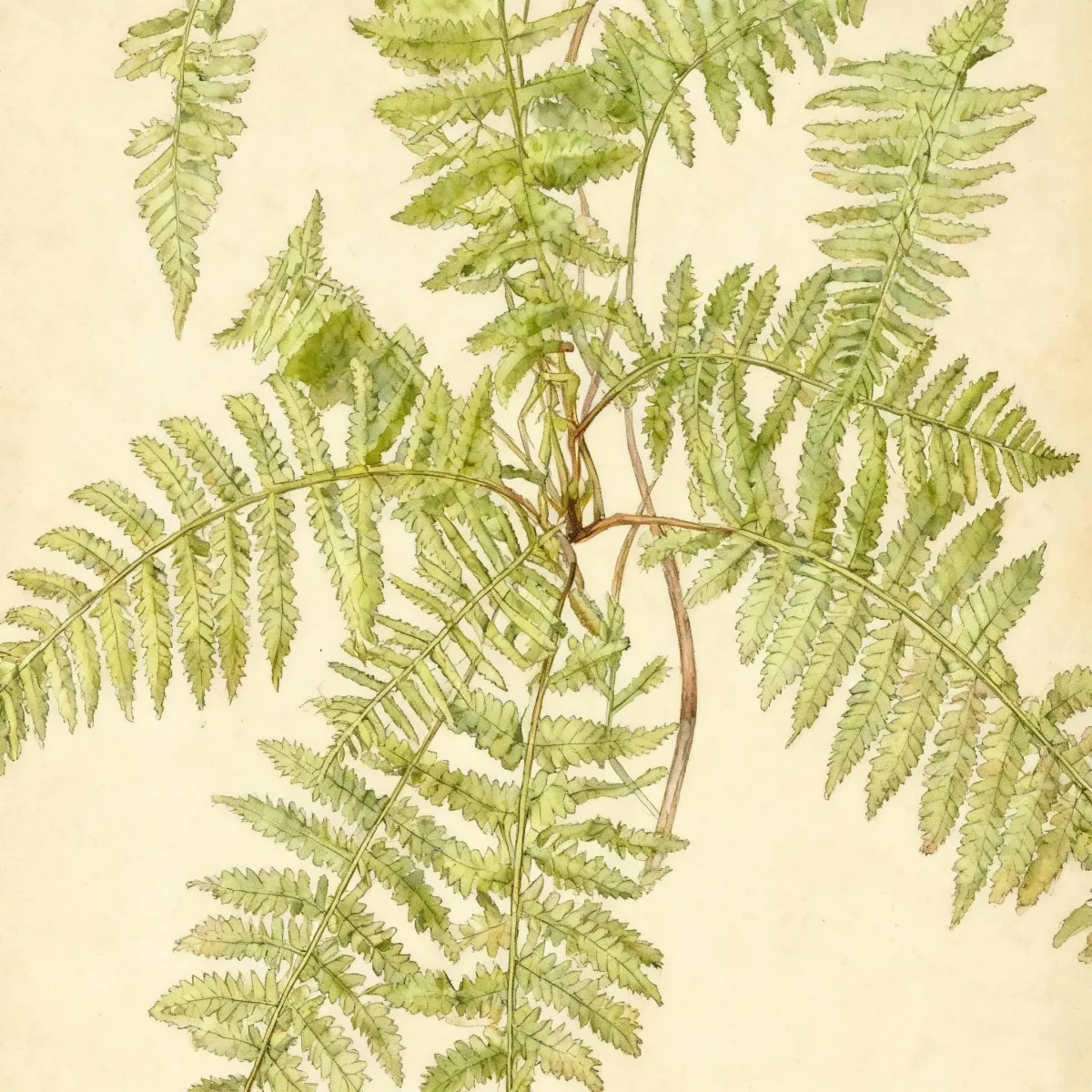 Lady fern (Athyrium filix-femina 'Rotstiel')