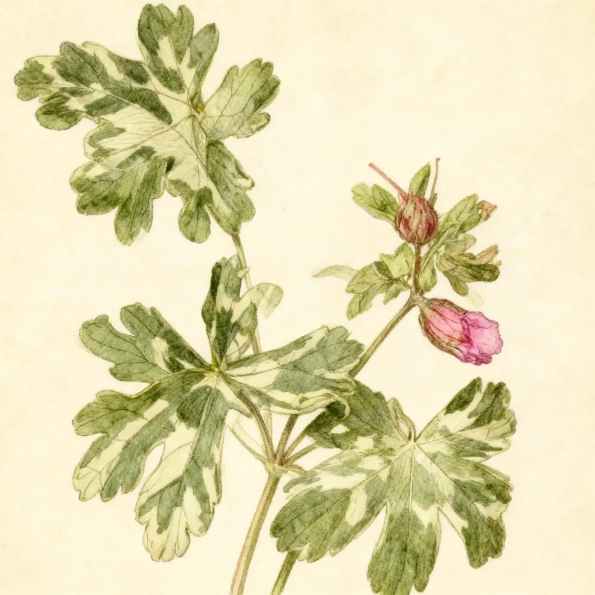 Wild cranesbill (Geranium macrorrhizum 'Variegatum')