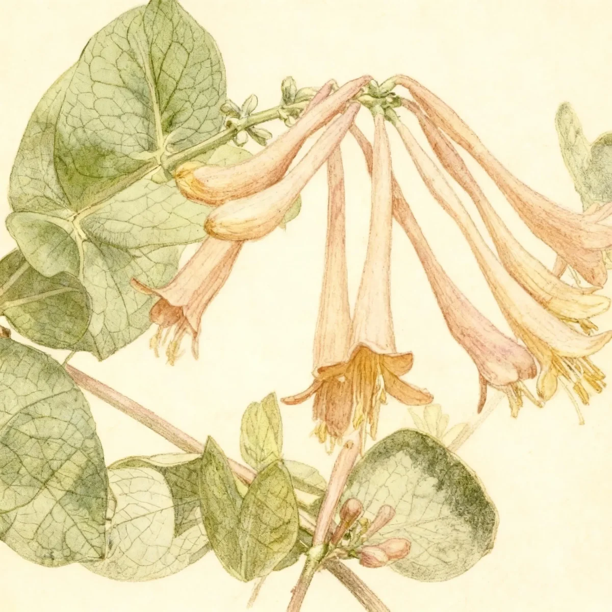 Trumpet honeysuckle (Lonicera sempervirens 'Alabama Crimson')