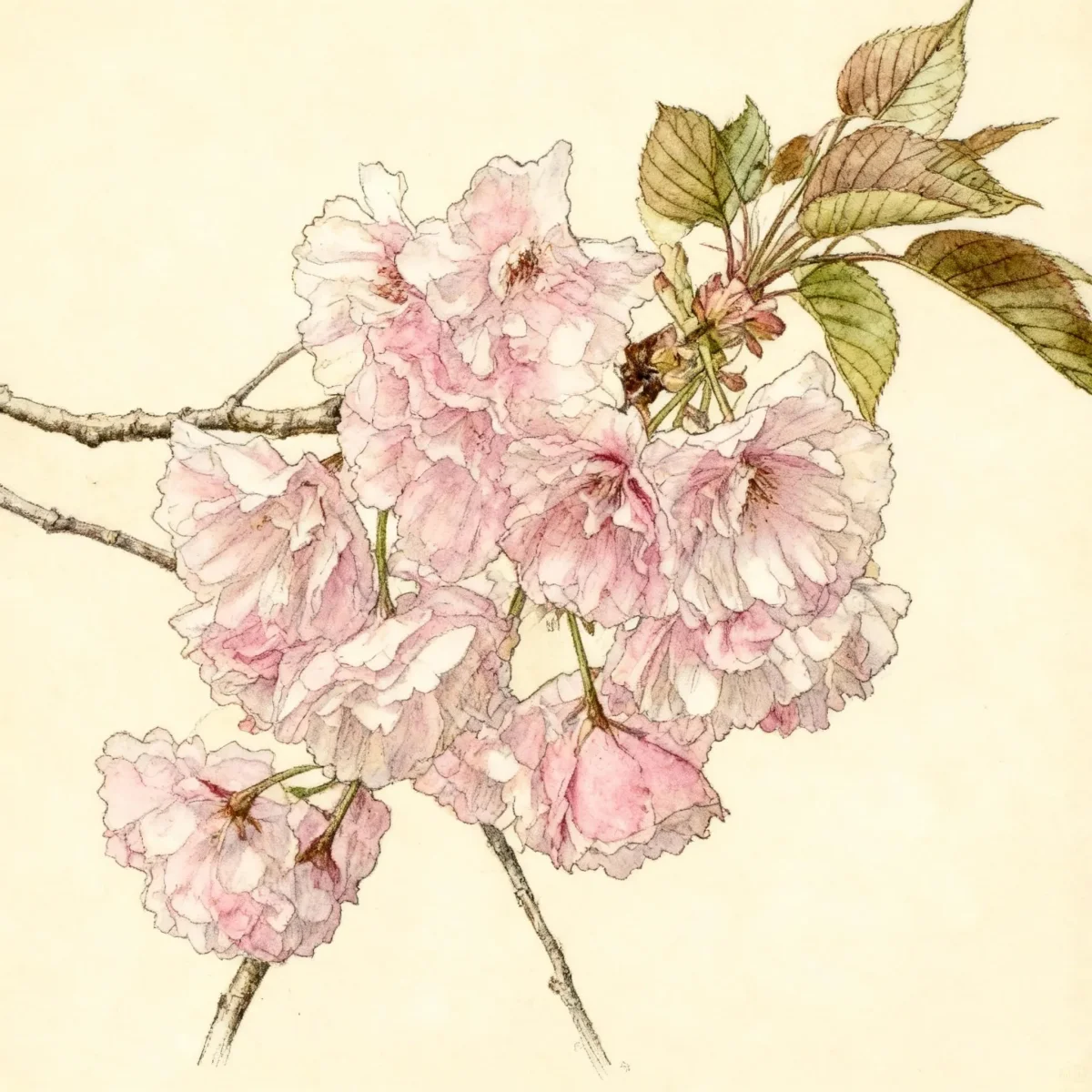 Japanese flowering cherry (Prunus 'Kanzan')