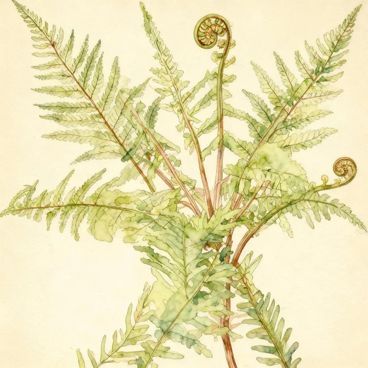 Lady fern (Athyrium filix-femina 'Cruciato-cristatum')