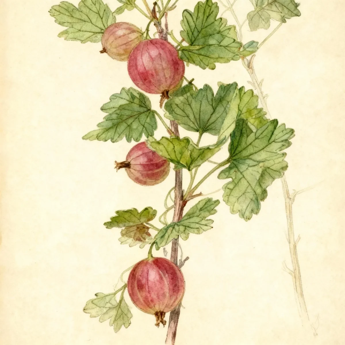 Gooseberry (Ribes uva-crispa 'Hinnonmäki Röd')